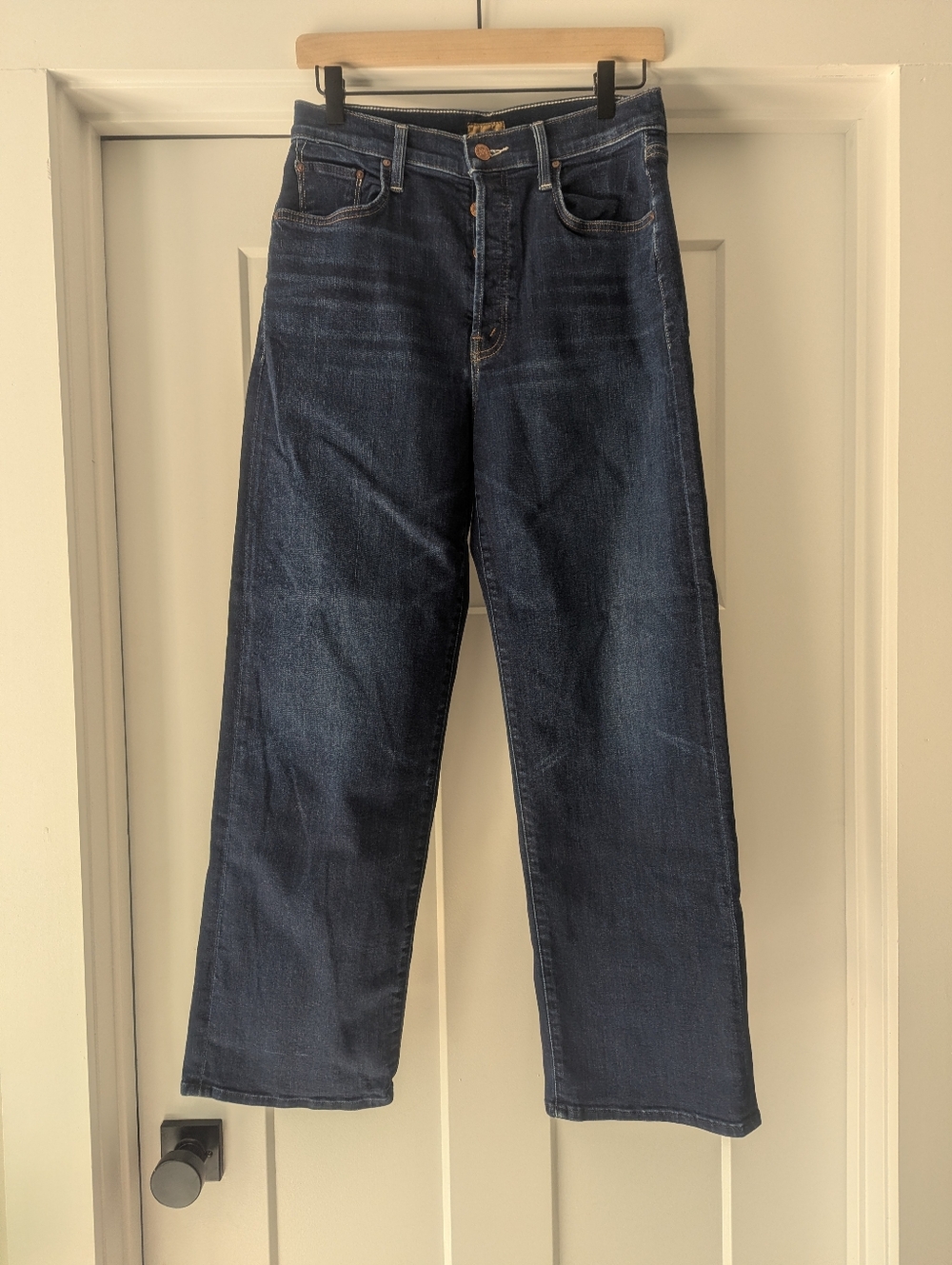 MOTHER Rambler Ankle high rise button fly in Off Limits